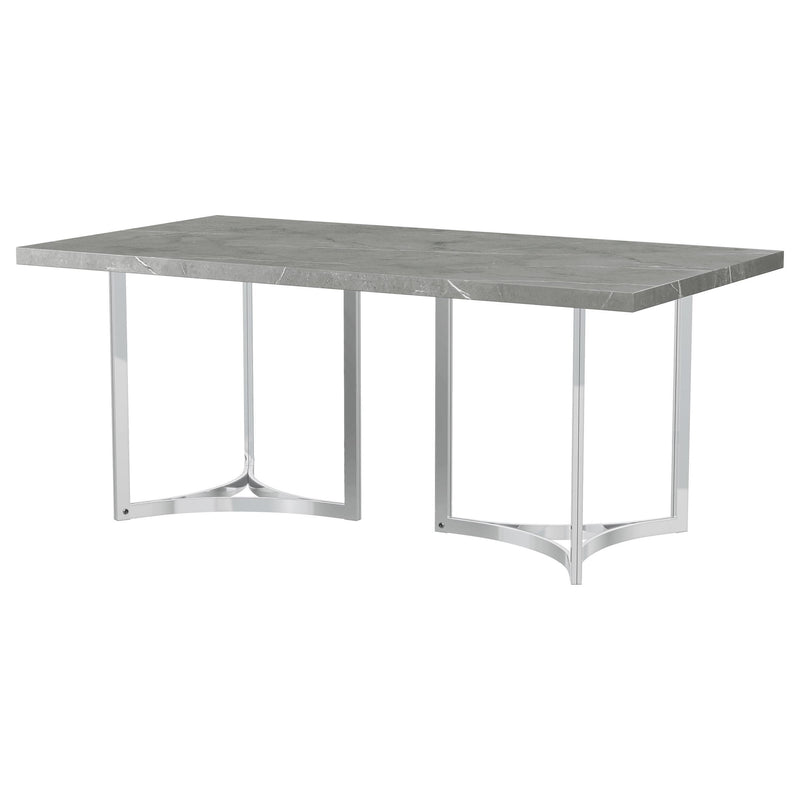 Sterling 72-inch Rectangular Dining Table Grey Faux Marble - 108121