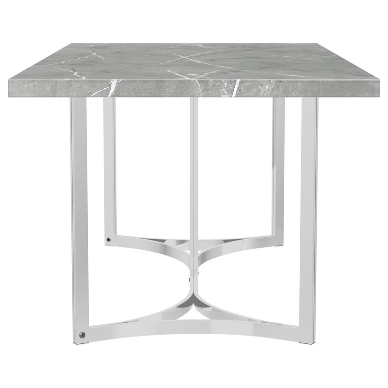 Sterling 72-inch Rectangular Dining Table Grey Faux Marble - 108121