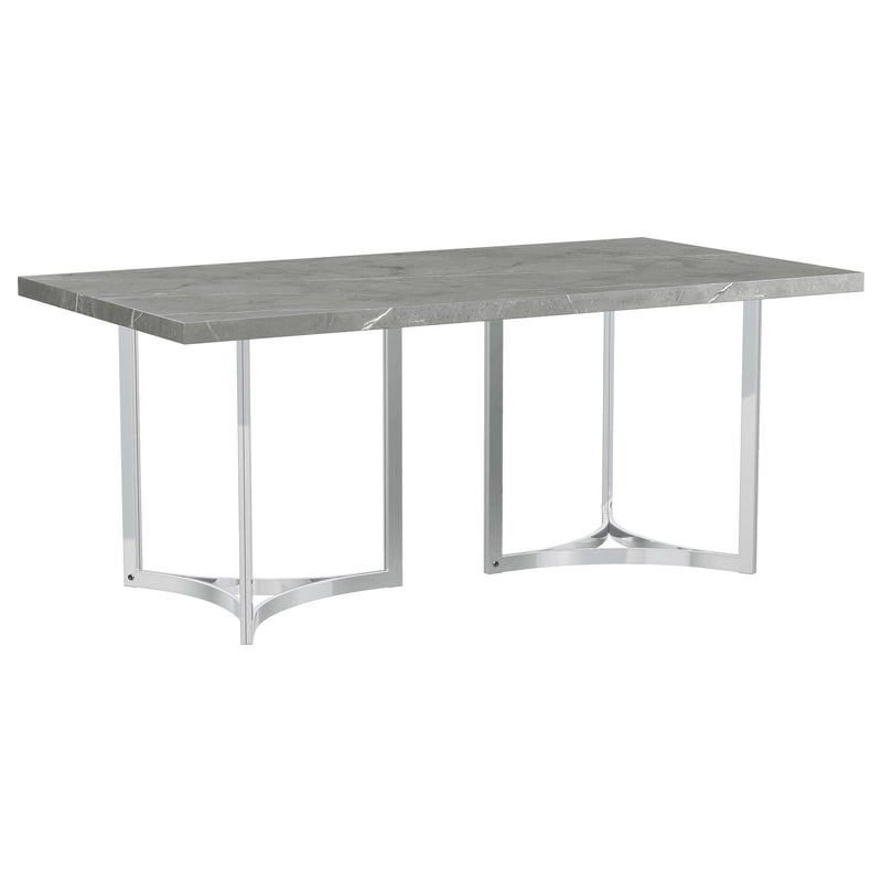 Sterling 72-inch Rectangular Dining Table Grey Faux Marble - 108121