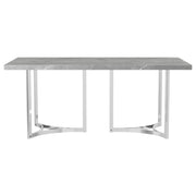 Sterling 72-inch Rectangular Dining Table Grey Faux Marble - 108121