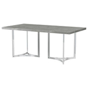 Sterling 72-inch Rectangular Dining Table Grey Faux Marble - 108121