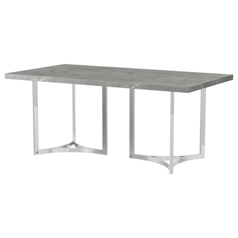 Sterling 72-inch Rectangular Dining Table Grey Faux Marble - 108121
