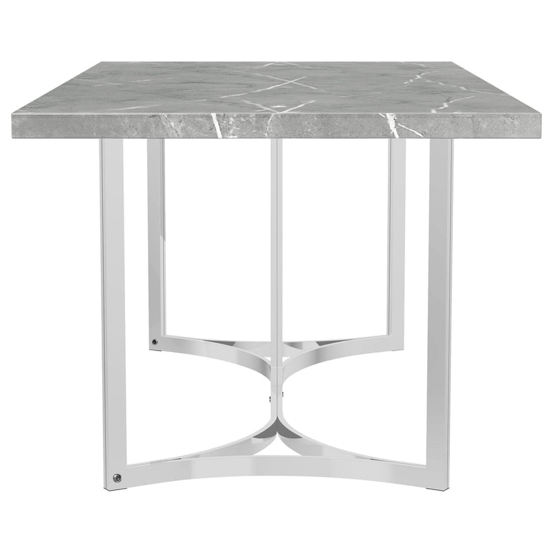 Sterling 72-inch Rectangular Dining Table Grey Faux Marble - 108121