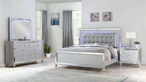 Sterling Full 4 Pc Bedroom Set in Silver - Sterling Full 4 Pc Bedroom Set in Silver