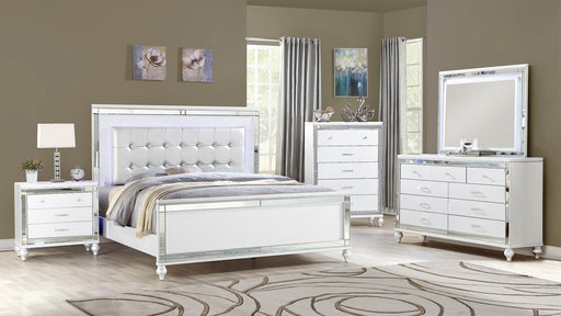 Sterling King 5 Pc Bedroom Set in White - Sterling King 5 Pc Bedroom Set in White