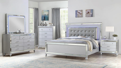Sterling Queen 5 Pc Bedroom Set in Silver - Sterling Queen 5 Pc Bedroom Set in Silver