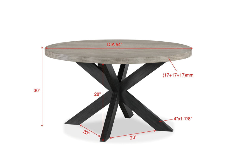 Stevens Charcoal Black/Light Gray Round Dining Set - Gate FurnitureDining Room Set
