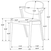 Stevie Padded Wood Dining Arm Chair Black (Set of 2) - 115112