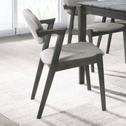 Stevie Padded Wood Dining Arm Chair Black (Set of 2) - 115112