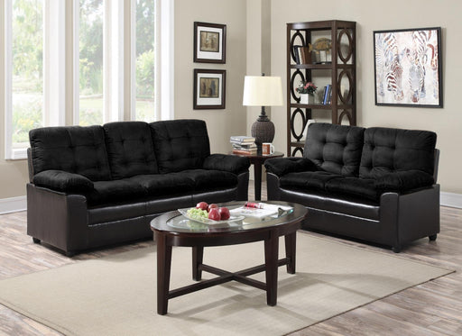 Stewartia Black Microfiber Sofa/Love Seat - Gate FurnitureLiving Room Set