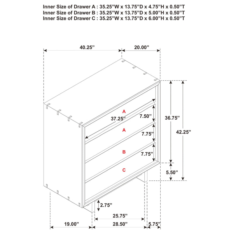 Stillwater 4-drawer Chest - 222805