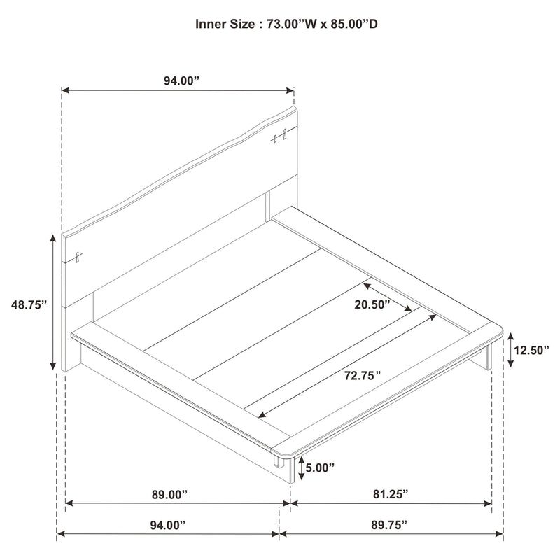 Stillwater California King Platform Bed - 222801KW