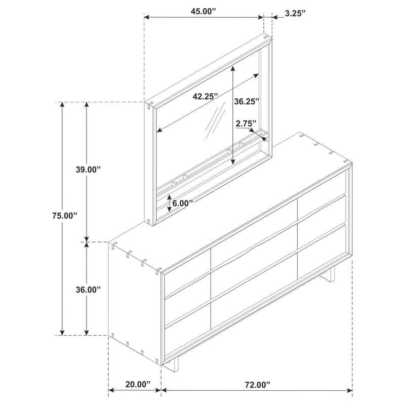 Stillwater Dresser with Mirror - 222803M