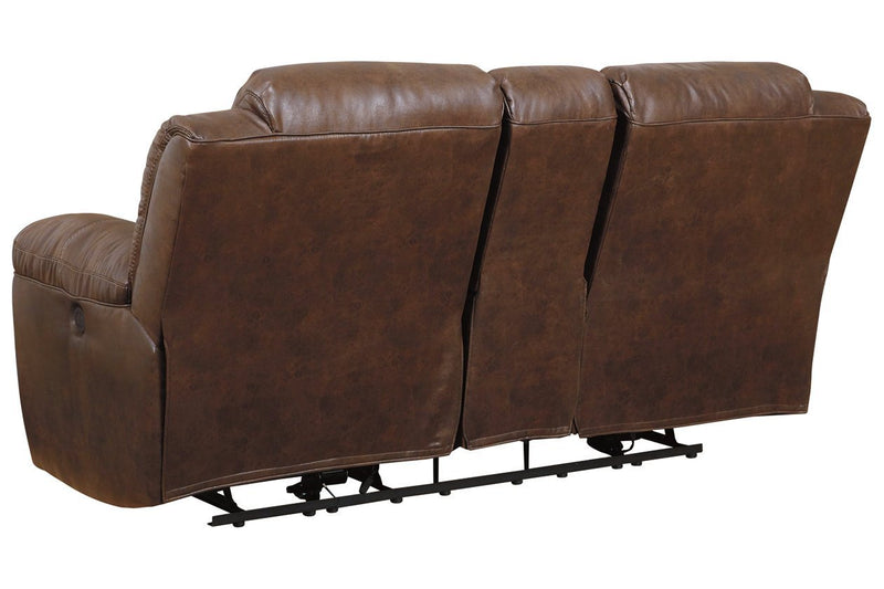 Stoneland Chocolate Power Reclining Loveseat with Console - Gate FurniturePower Reclining Loveseat