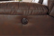 Stoneland Chocolate Power Reclining Loveseat with Console - Gate FurniturePower Reclining Loveseat