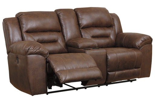 Stoneland Chocolate Power Reclining Loveseat with Console - Gate FurniturePower Reclining Loveseat
