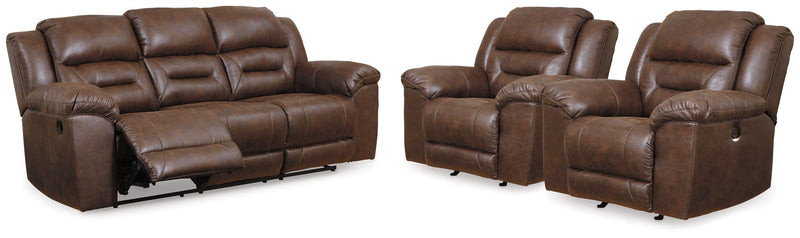 Stoneland Chocolate Reclining Sofa and 2 Power Recliners - 39904U6