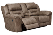 Stoneland Fossil Reclining Loveseat with Console - Gate FurnitureLoveseat