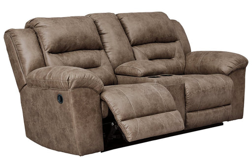 Stoneland Fossil Reclining Loveseat with Console - Gate FurnitureLoveseat