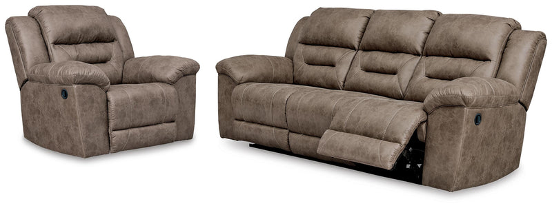 Stoneland Fossil Reclining Sofa and Recliner - 39905U9