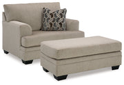 Stonemeade Chair and Ottoman in Taupe from Ashley - Luna Furniture