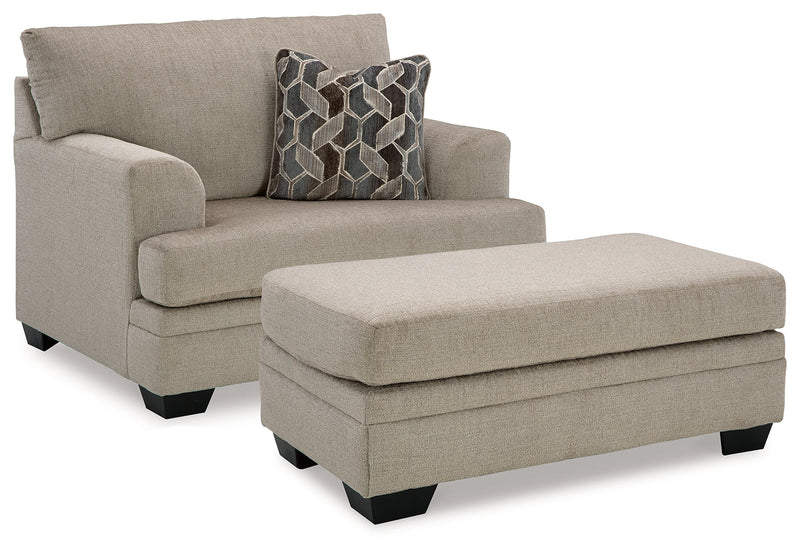 Stonemeade Chair and Ottoman in Taupe from Ashley - Luna Furniture