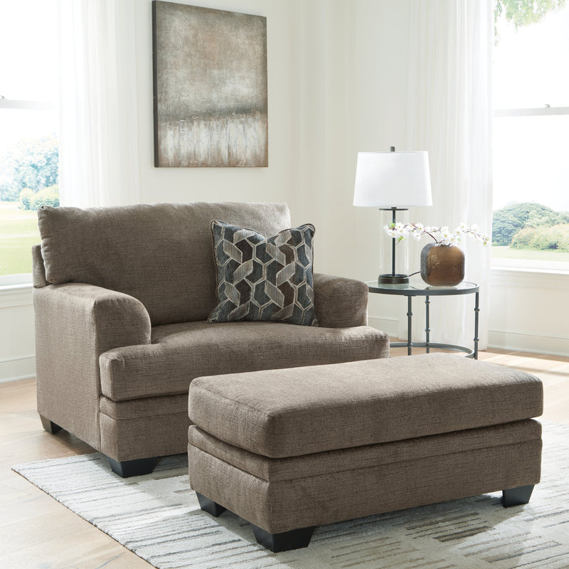 Stonemeade Sofa Chaise, Chair, and Ottoman in Nutmeg - PKG018541
