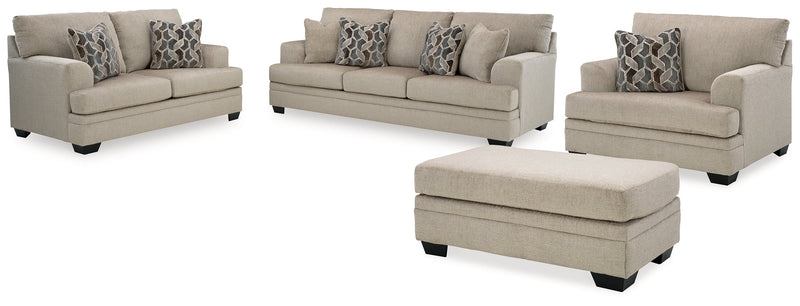 Stonemeade Sofa, Loveseat, Chair and Ottoman in Taupe - PKG018536