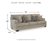 Stonemeade Sofa, Loveseat, Chair and Ottoman in Taupe - PKG018536