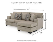 Stonemeade Taupe Sofa Chaise and Oversized Chair - 59504U6