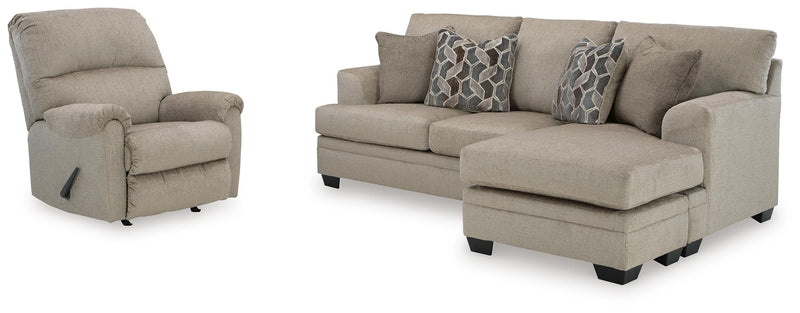 Stonemeade Taupe Sofa Chaise and Recliner - 59504U5