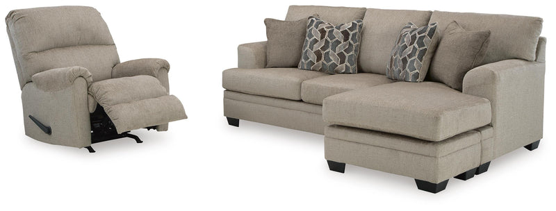Stonemeade Taupe Sofa Chaise and Recliner - 59504U5