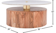 Stonewood Marble Top And Acacia Wood Base Coffee Table in Natural - 221-CT