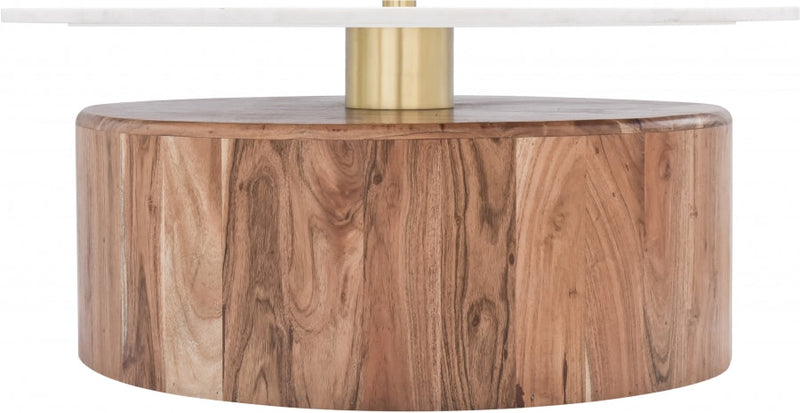 Stonewood Marble Top And Acacia Wood Base Coffee Table in Natural - 221-CT