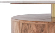 Stonewood Marble Top And Acacia Wood Base Coffee Table in Natural - 221-CT