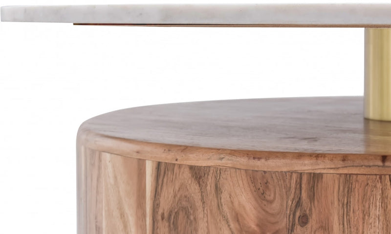 Stonewood Marble Top And Acacia Wood Base Coffee Table in Natural - 221-CT