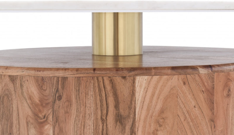 Stonewood Marble Top And Acacia Wood Base Coffee Table in Natural - 221-CT
