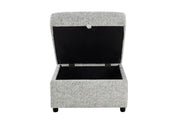 U9401 Nickel Sofa Bed Ottoman With Storage - U9401-NICKEL-OTT W/ STORAGE