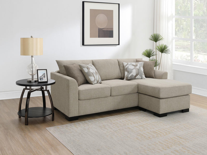 Storey Upholstered Sleeper Sectional Chaise Sofa Camel - 504778
