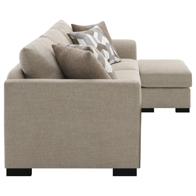 Storey Upholstered Sleeper Sectional Chaise Sofa Camel - 504778