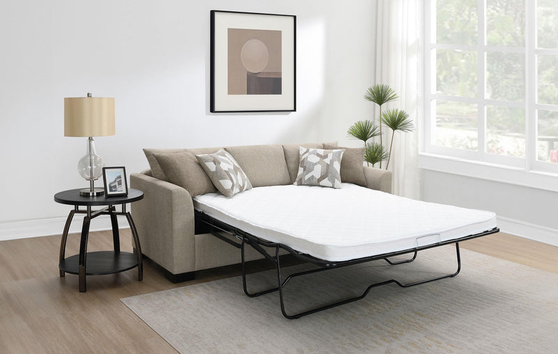 Storey Upholstered Sleeper Sectional Chaise Sofa Camel - 504778