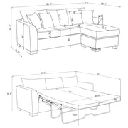 Storey Upholstered Sleeper Sectional Chaise Sofa Grey - 504779