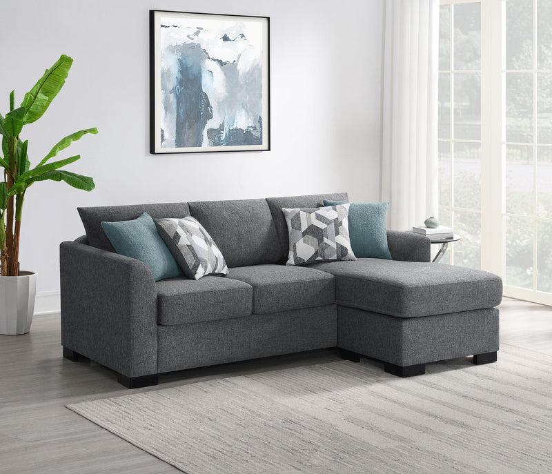 Storey Upholstered Sleeper Sectional Chaise Sofa Grey - 504779