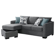 Storey Upholstered Sleeper Sectional Chaise Sofa Grey - 504779