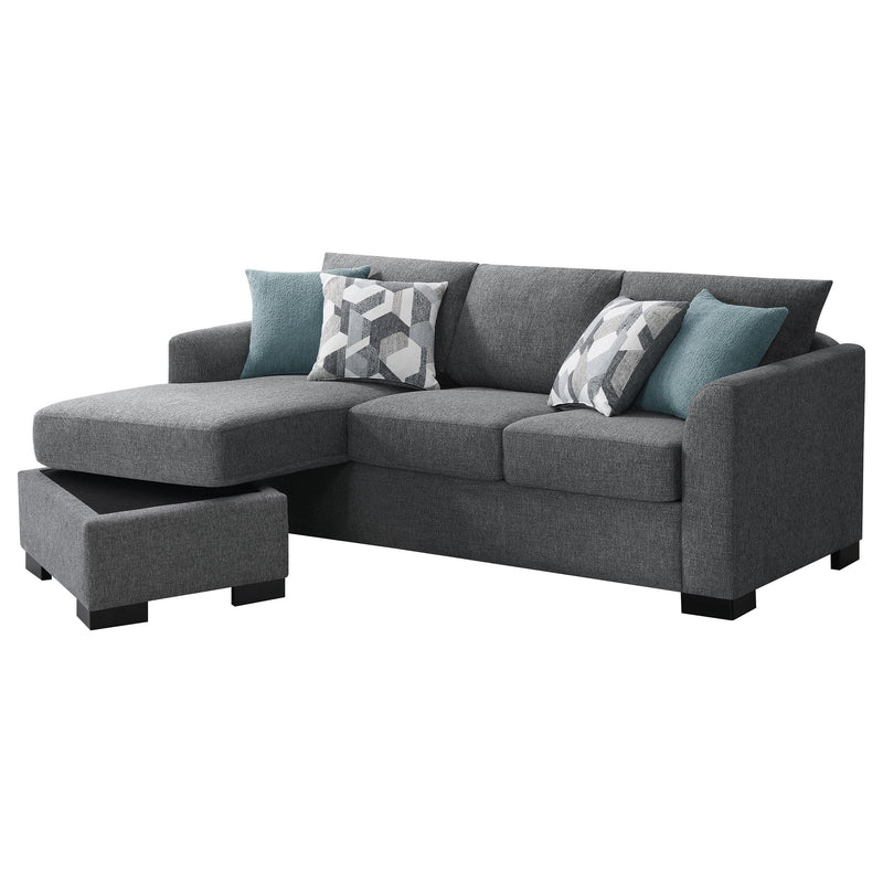 Storey Upholstered Sleeper Sectional Chaise Sofa Grey - 504779