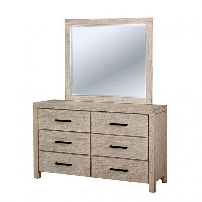 Strasburg Wire-Brushed White Mirror - CM7382WH-M