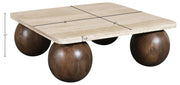 Strata Travertine And Mango Wood Coffee Table in Brown - 77017Brown-CT