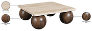 Strata Travertine And Mango Wood Coffee Table in Brown - 77017Brown-CT