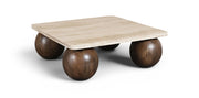 Strata Travertine And Mango Wood Coffee Table in Brown - 77017Brown-CT