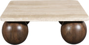 Strata Travertine And Mango Wood Coffee Table in Brown - 77017Brown-CT